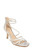 Silver Iridescent Flor Strappy Evening Heel Front Angle