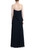 Navy Strapless Georgette Overlay Gown Back