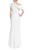 Light Ivory Asymmetrical Solid Gown Back