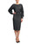 Charcoal Pleated Sleeve Dress front