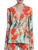 Aqua Multi Orchid Floral Printed Jacket Front