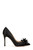 Black Halo Flower Embellished Pointed Toe Pump Side