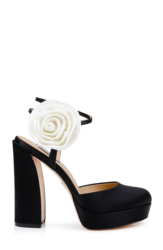 Badgley Mischka Women's Talia Platform Pump - Ornamented Sandal With Chiffon Ankle Wrap - View #8