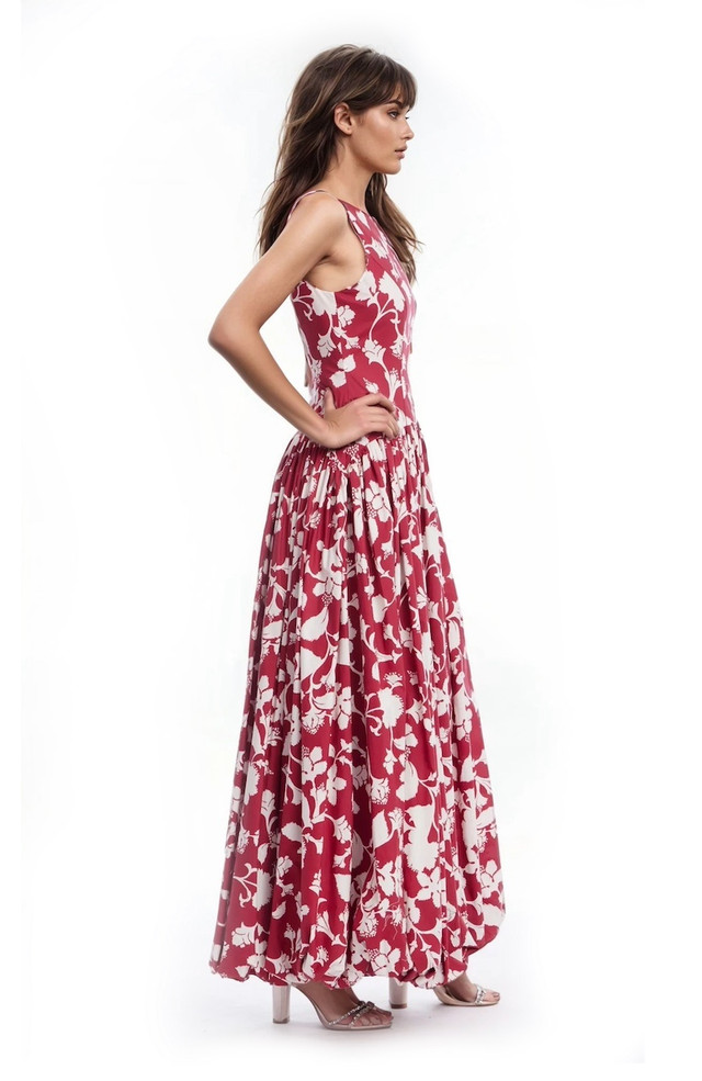 Isla Polka Dot Drop Waist Maxi Dress