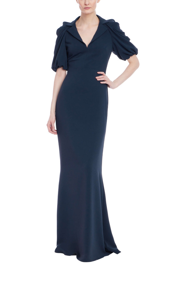 Badgley Mischka☆ビーズ装飾ネック ネイビーロングドレス Badgley Mischka Evening Dresses – Glamorous Designer Gowns