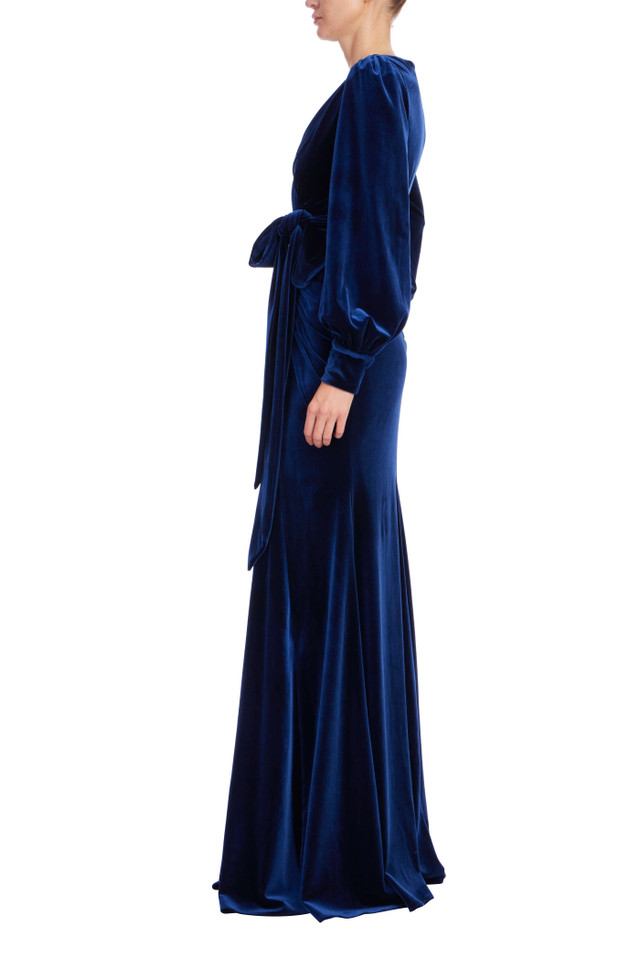 Badgley Mischka☆ビーズ装飾ネック ネイビーロングドレス Badgley Mischka | Women's Designer Dresses