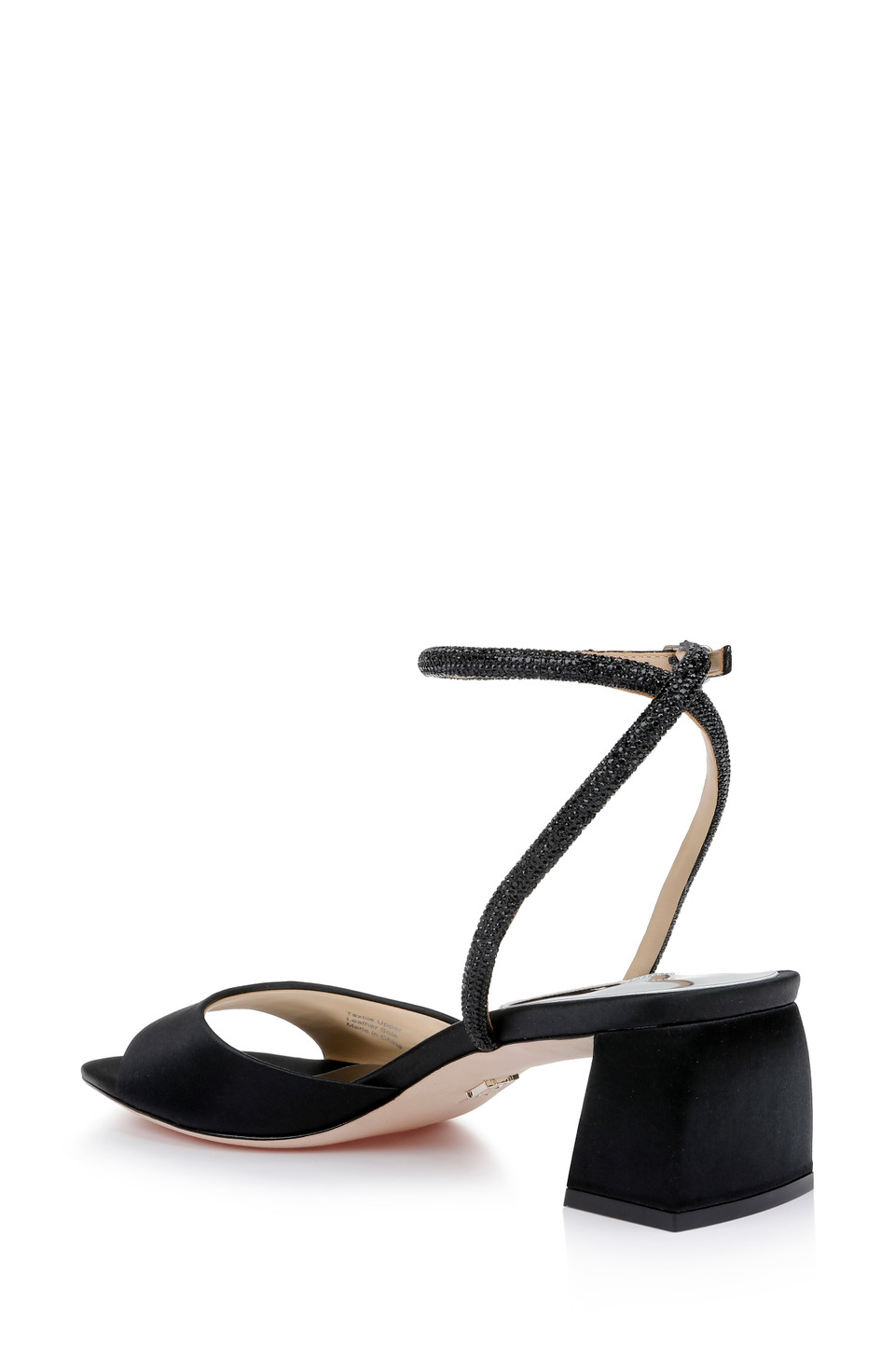 Infinity Satin Block Heels with Ankle Strap by Badgley Mishcka