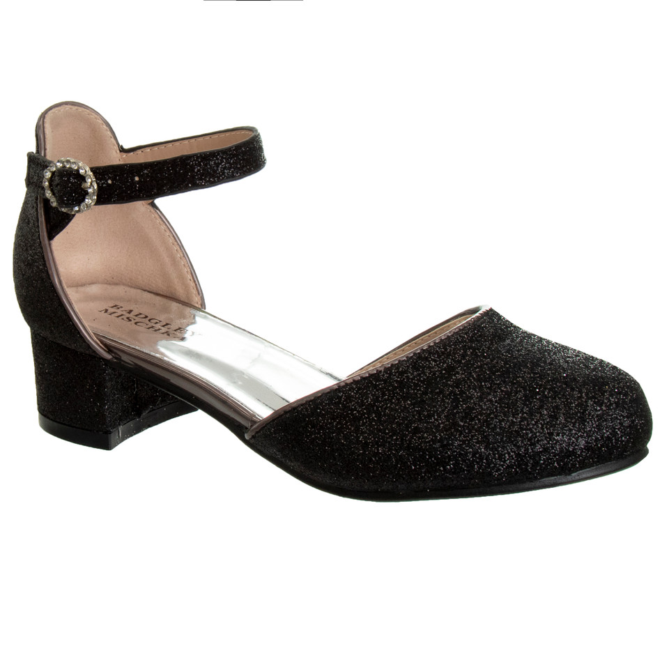 Girls' Glittery Low-Heeled Dress Shoes by Badgley Mishcka