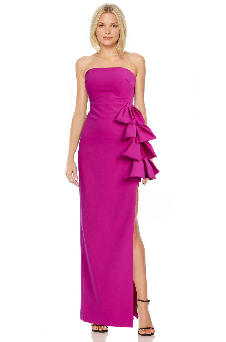 Catarina High Slit Strapless Gown by Jewel Badgley Mishcka 