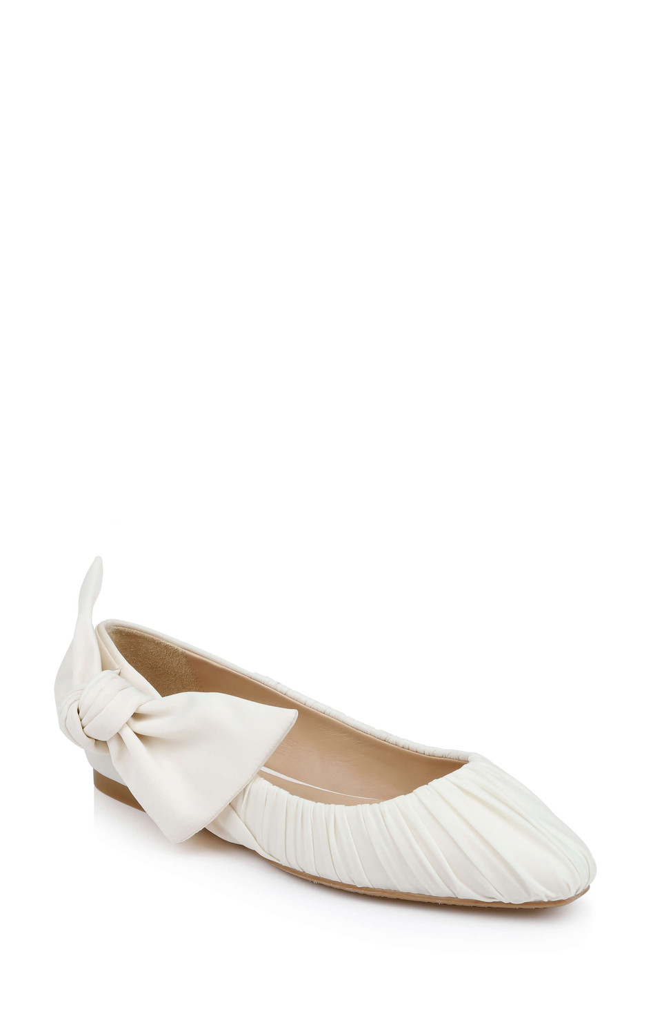 Vayln Ruched Ballet Flats with Oversized Bow by Badgley Mishcka