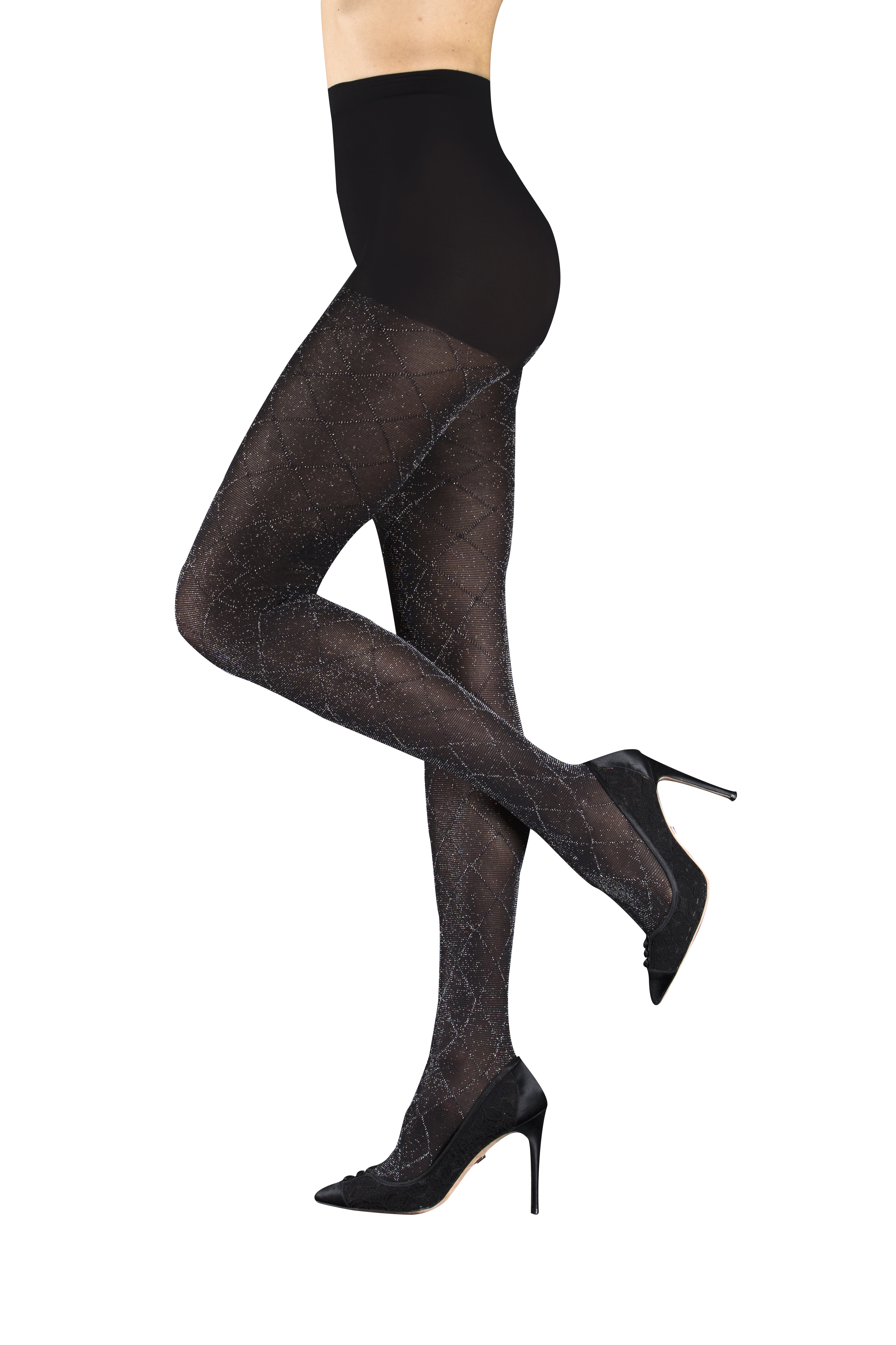 Diamond Footless Control Top Tights