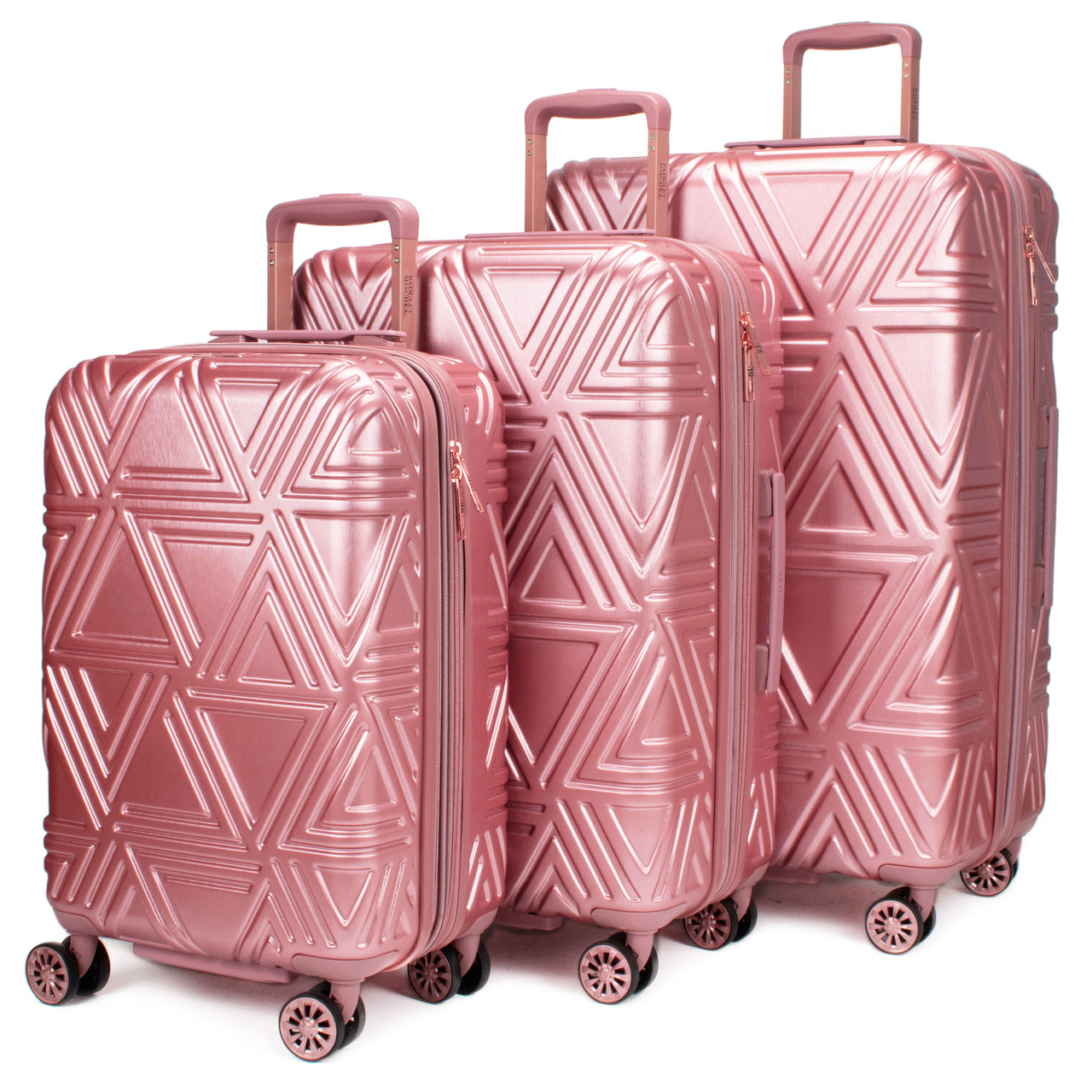 BADGLEY MISCHKA Grace 3 Piece Expandable Retro Luggage Set (Rose) 