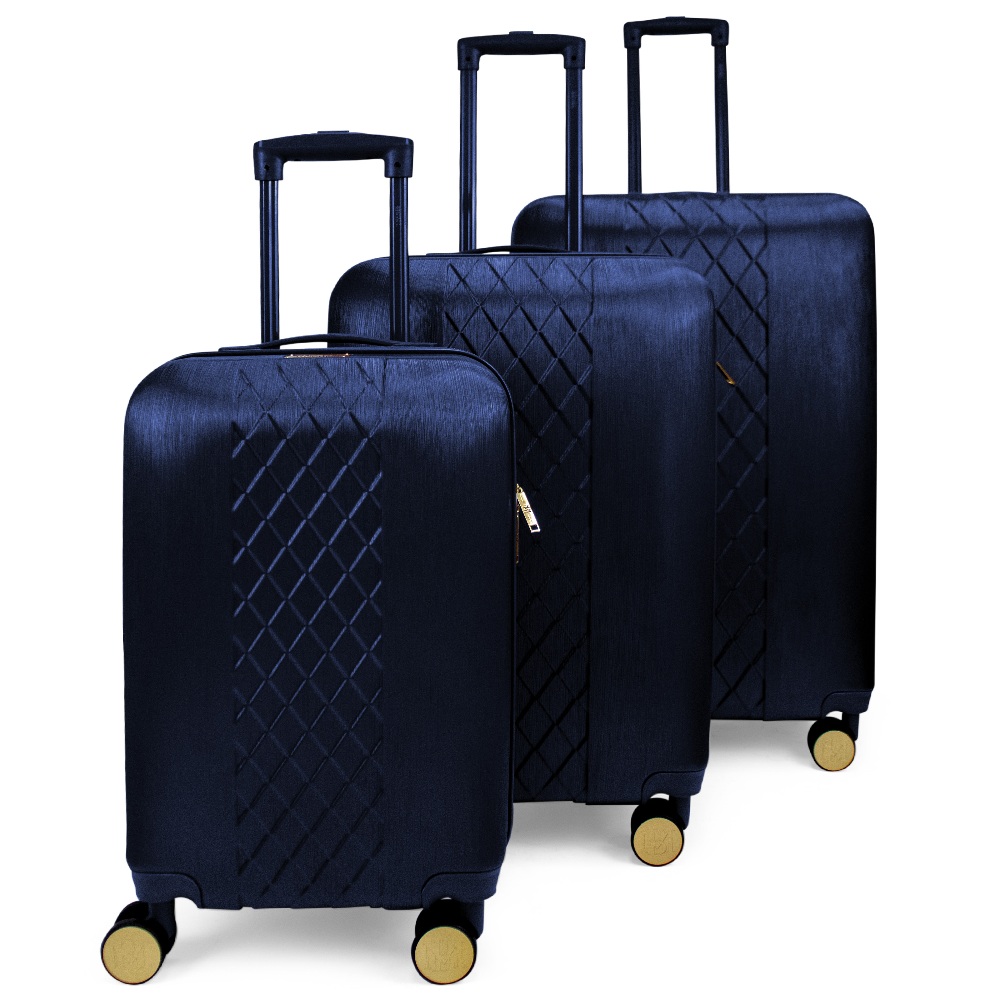 Badgley Mischka Diamond 3 Piece Expandable Luggage Set (Navy)