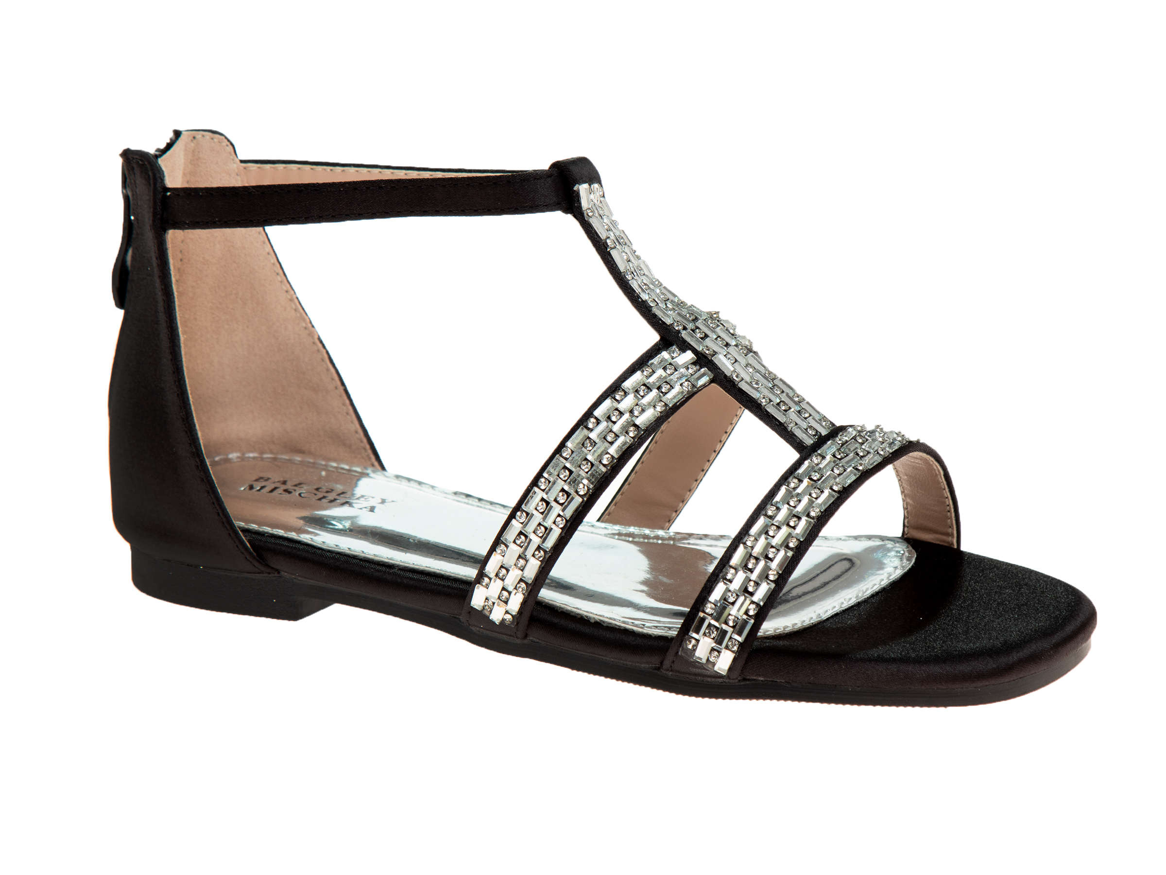 Badgley Mischka Girls' Sandals - Black, Size: 12