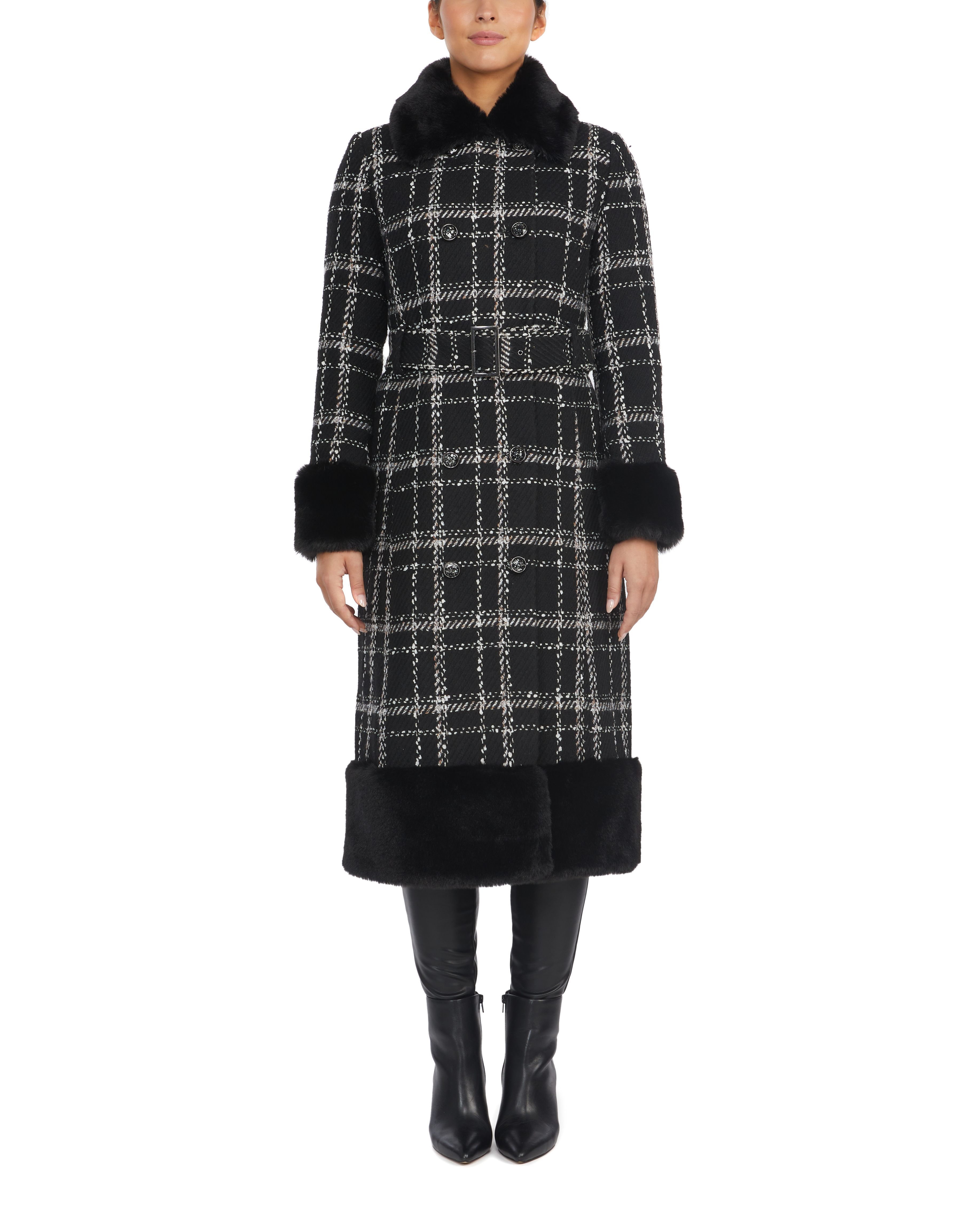 Robyn Wool Plaid Coat