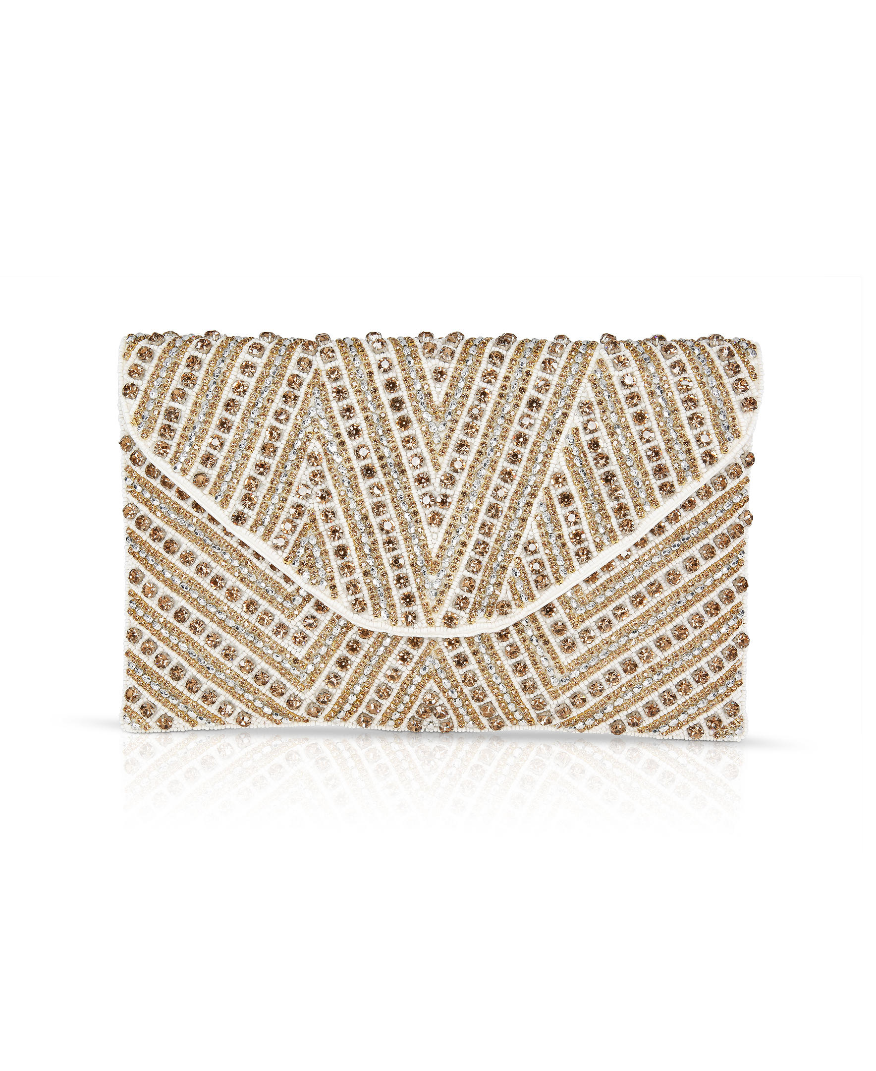 Beaded Envelope Clutch Crossbody Bag