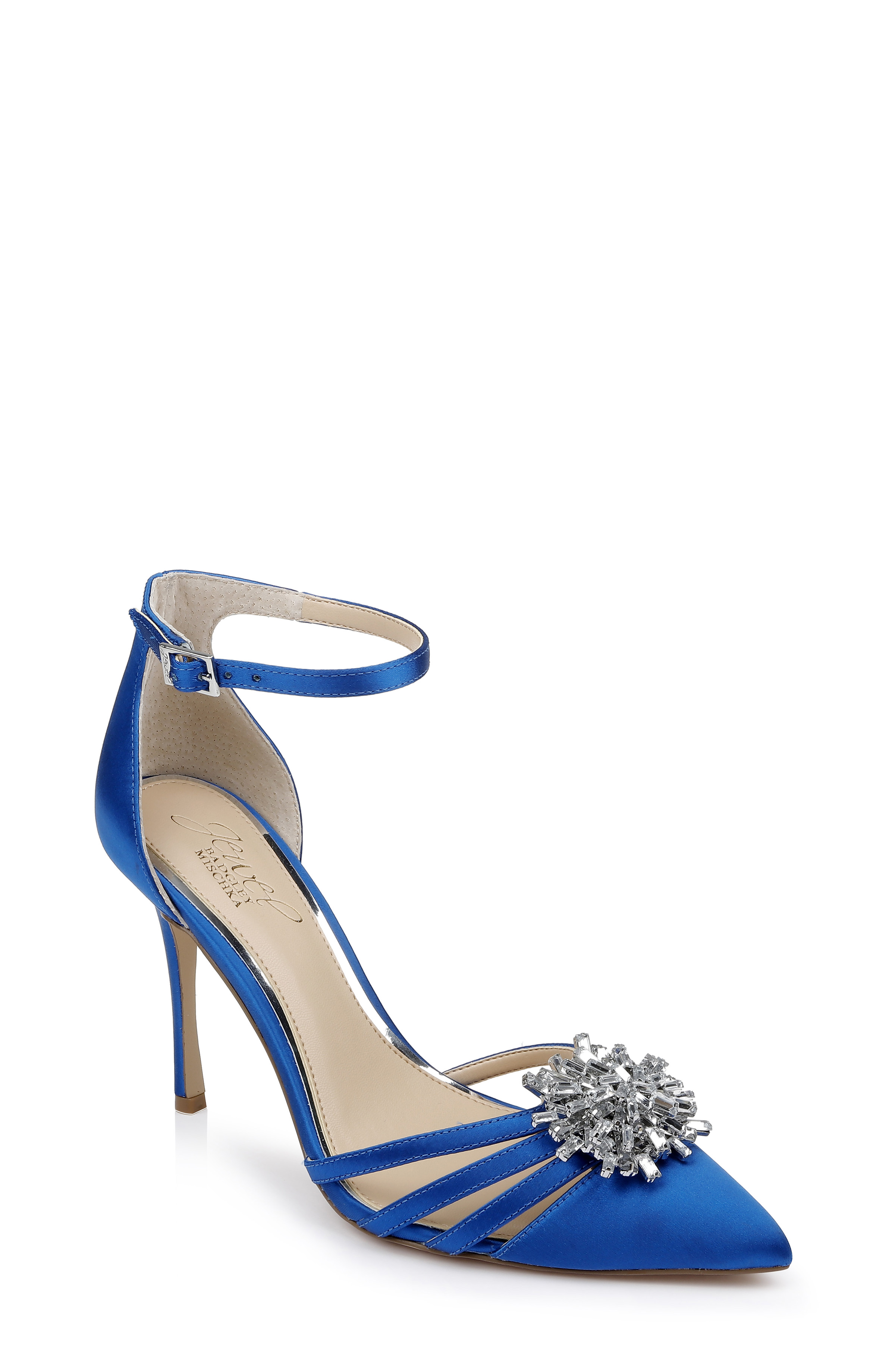 badgley mischka peep toe heels