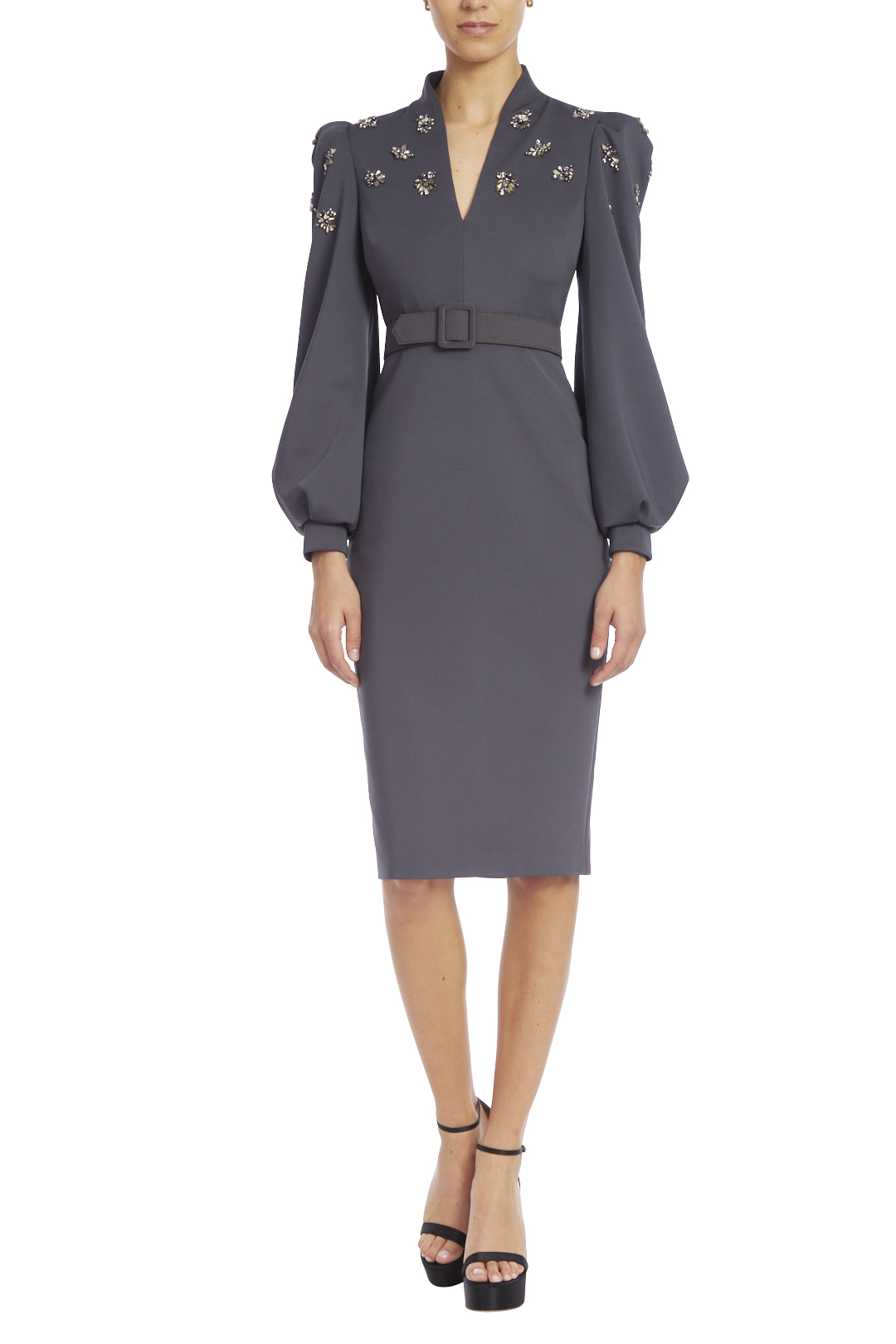 Heather Grey Scuba Sheath by Badgley Mischka for $45