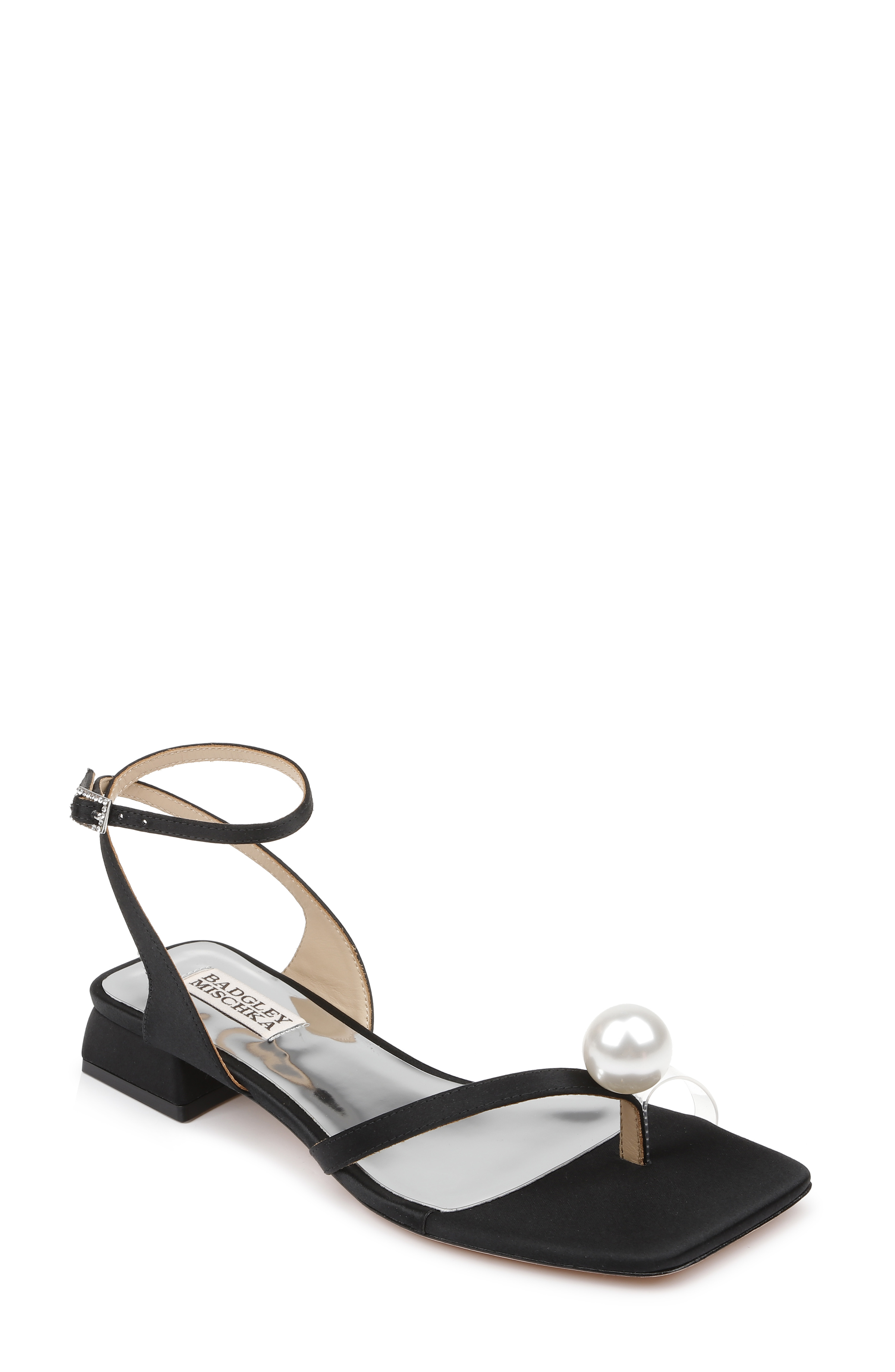 Lola Pearl Toe Sandal with Block Heel