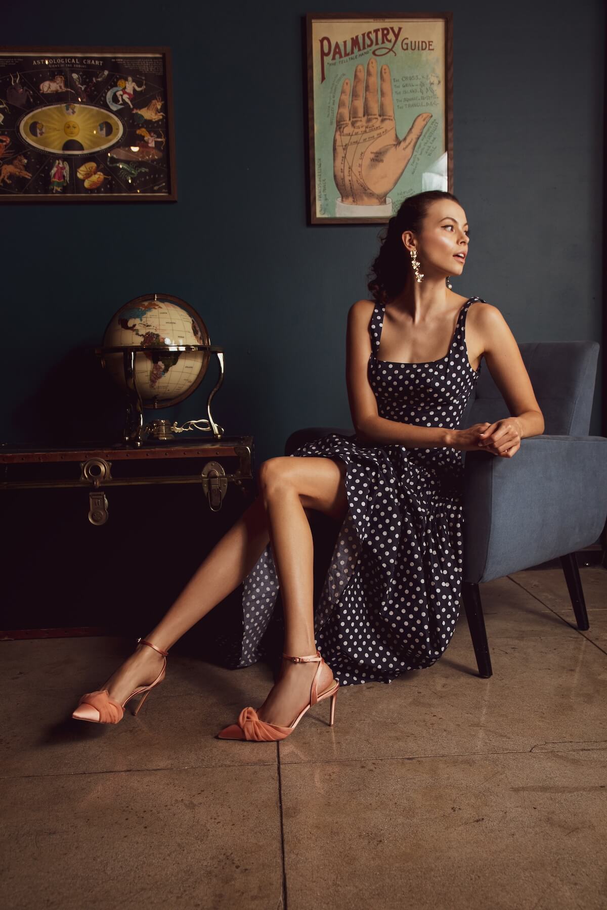 Isla Polka Dot Drop Waist Maxi Dress