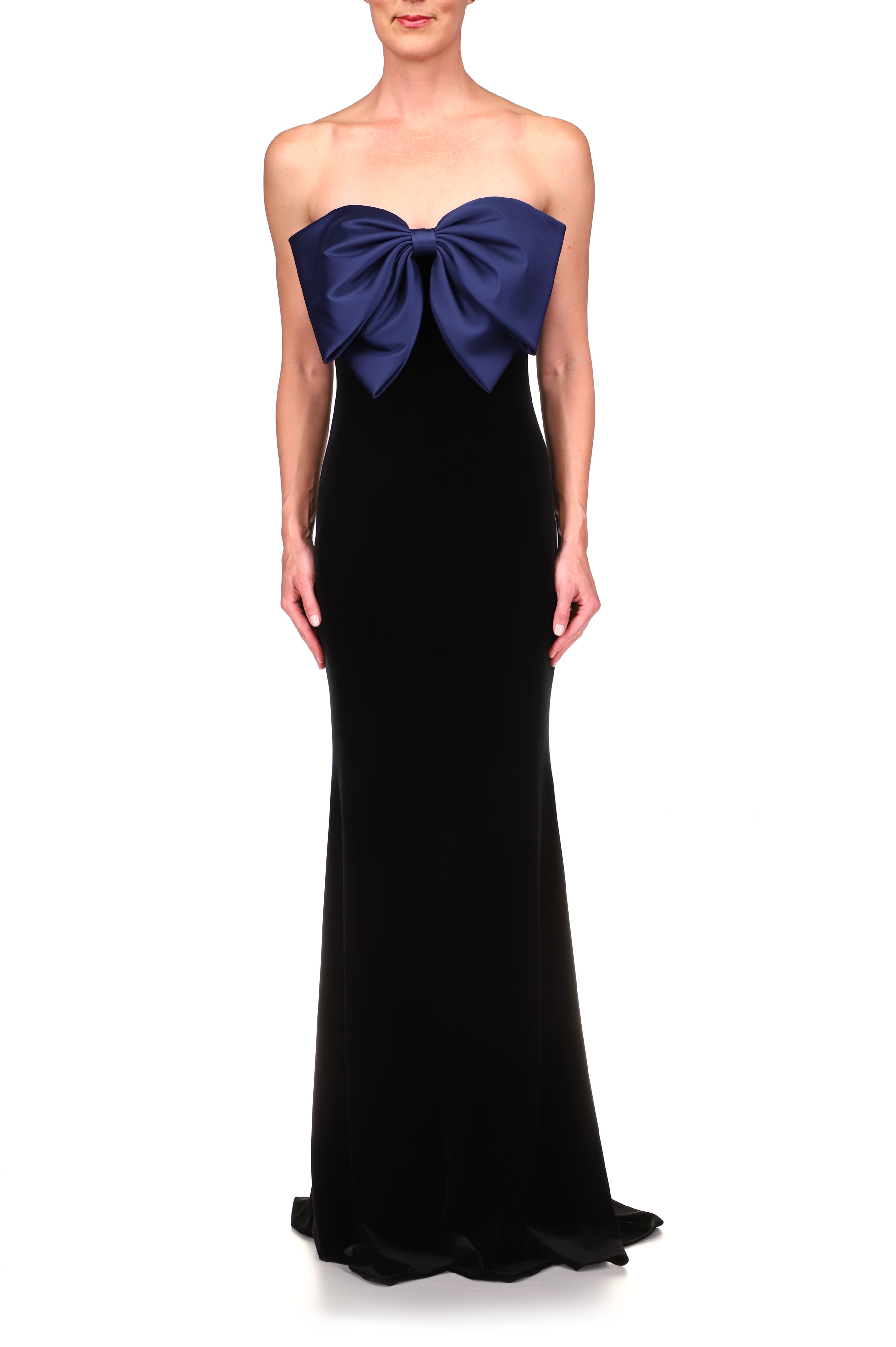 Bow Front Strapless Gown by Badgley Mishcka