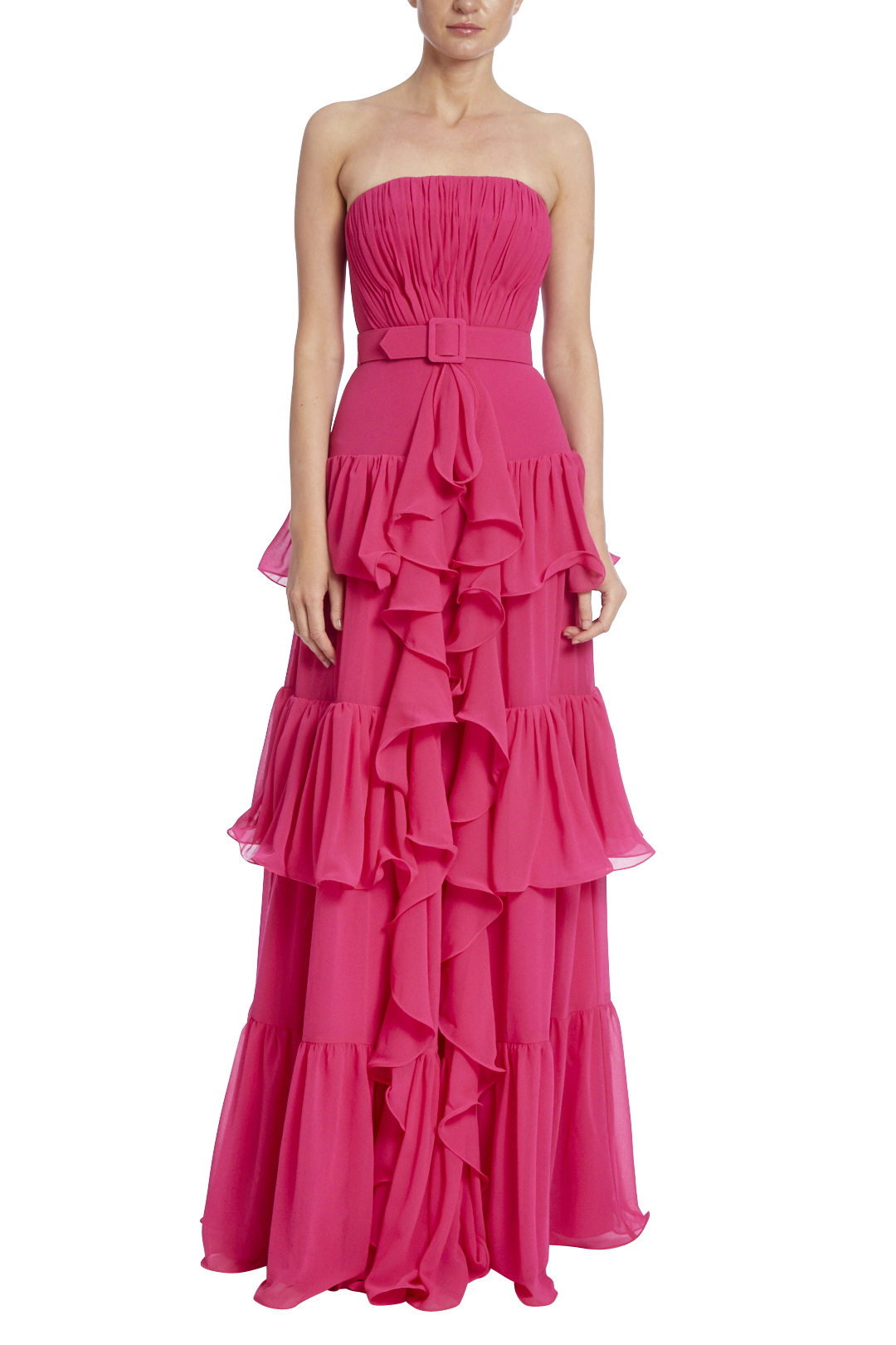 Strapless tiered hot sale ruffle dress