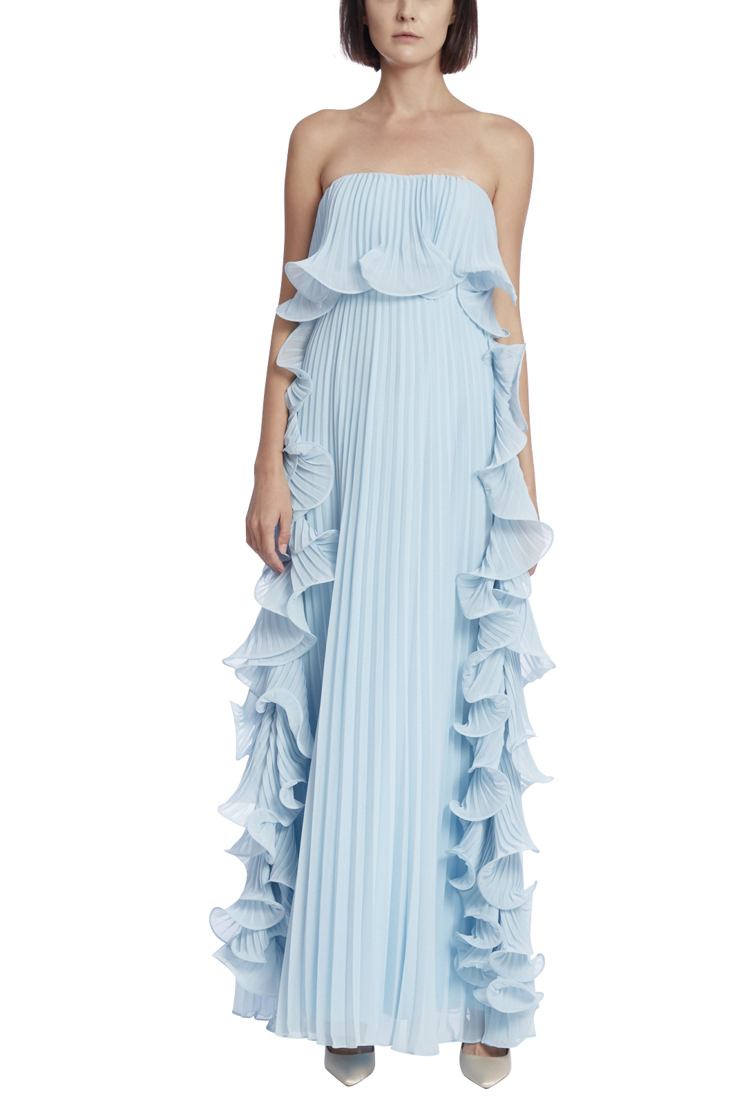 Pleated clearance frill gown