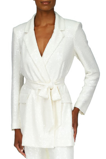 Sequin Belted Jacket by Badgley Mischka