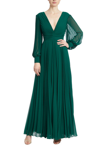 Pleated Georgette Gown by Badgley Mischka