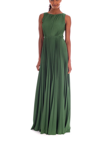 Crepe de Chine Pleated Gown by Badgley Mischka