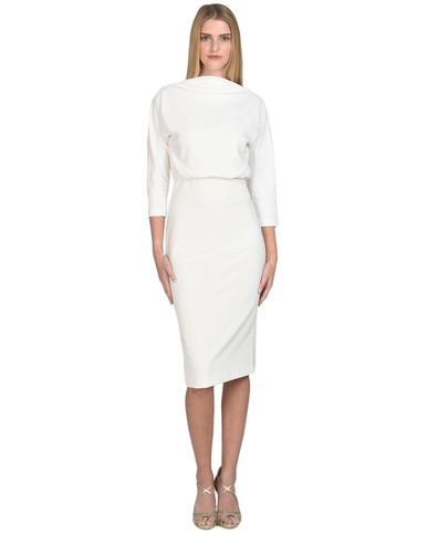 white slip under white dress