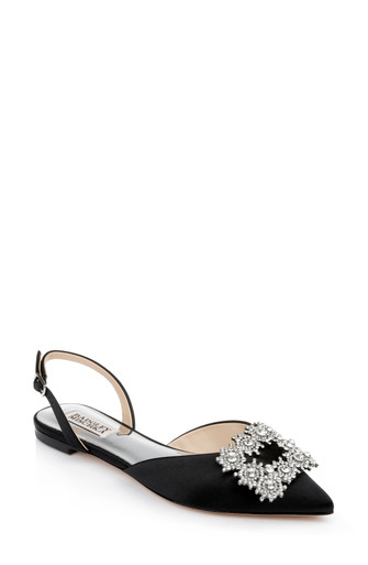 Saga Crystal Buckle Pointed Toe Flat by Badgley Mishcka