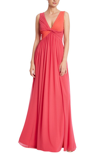 SALE *Badgley Mischka* ドレープロングドレス Badgley Mischka(バッジェリーミシュカ) パーティードレス