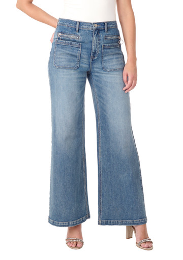 Leigh Wash Wide Leg Jeans
