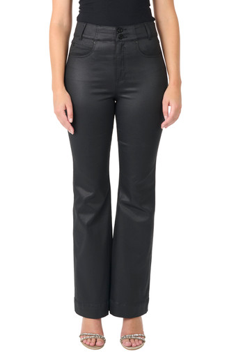 ◇DNSR◇ coated flare denim pants Onyx Coated Denim Relaxed Flare Jeans