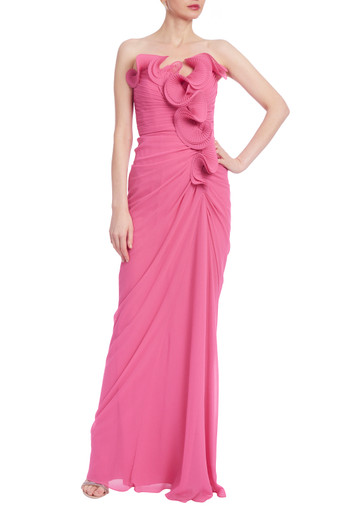 BADGLEY MISCHKA ファイユ ロングドレス ワンスリーブ BADGLEY MISCHKA ファイユ ロングドレス ワンショルダー