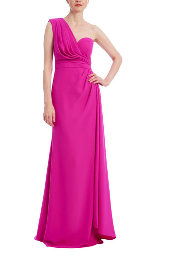 One Shoulder Drape Gown by Badgley Mishcka