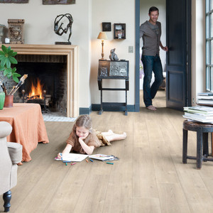 Quick-Step Impressive Ultra Saw Cut Oak Beige IMU1857 12mm Laminate Flooring 9.5mm Laminate Flooring (IMU1857) - Premium Impressive collection featuring oak luxury vinyl tile flooring with waterproof technology and easy click-fit installation