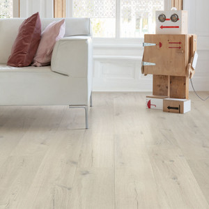 Quick-Step Alpha Bloom – Cotton Oak White Blush LVT Flooring (AVMPU40200) - Premium Alpha Bloom collection featuring oak luxury vinyl tile flooring with waterproof technology and easy click-fit installation