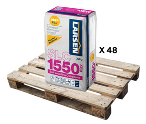 Larsen SLC1550 Rapid Set Pro Single Part Flexible Fibre Self Levelling Compound 20kg (48 Bag Pallet) - Larsen self-levelling compound Larsen SLC1550 Rapid Set Pro Single Part Flexible Fibre Self Levelling Compound 20kg (48 Bag Pallet) - Larsen self-levelling compound