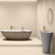 Honey Cream matt porcelain tile 60x120cm with soft cream tones in a modern minimalist bathroom interior.