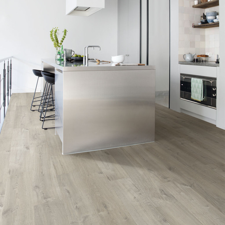 Quick-Step Impressive Soft Oak Grey Planks 8mm Laminate Flooring (IM3558) - Premium Impressive collection featuring oak luxury vinyl tile flooring with waterproof technology and easy click-fit installation