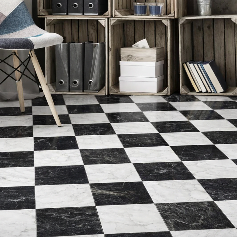 Noble White and Black Checkboard Design.