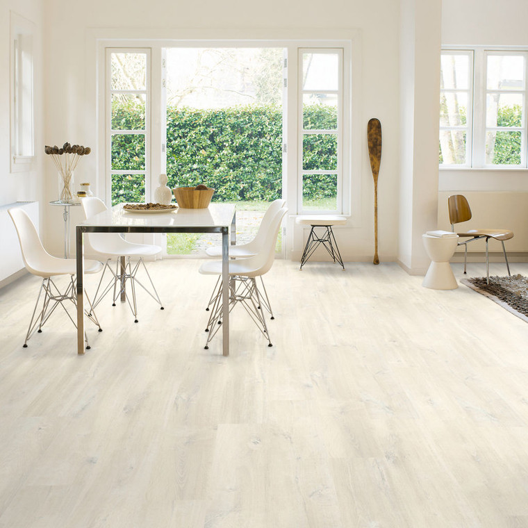 Quick-Step Creo Charlotte Oak White CRH3178 7mm Laminate Flooring (CRH3178) - Premium Quick-Step collection featuring oak luxury vinyl tile flooring with waterproof technology and easy click-fit installation