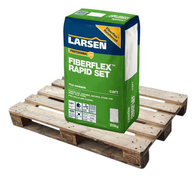Larsen Pro Rapid Set Flexible C2 Grey Tile Adhesive 20kg Full Pallet (48 Bags Tail Lift)