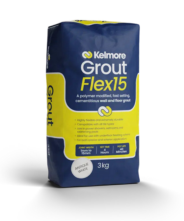 Kelmore Flex15 Antique White Grout 3kg - High-quality tile grouting solution Kelmore Flex15 Antique White Grout 3kg - High-quality tile grouting solution