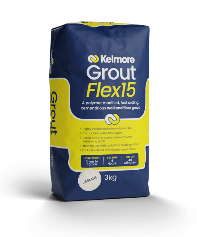 Kelmore Flex15 Jasmine Grout 3kg - High-quality tile grouting solution Kelmore Flex15 Jasmine Grout 3kg - High-quality tile grouting solution