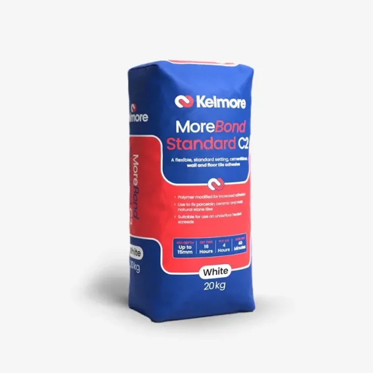 Kelmore MoreBond Standard C2 White Wall & Floor Tile Adhesive 20kg Product Image Kelmore MoreBond Standard C2 White Wall & Floor Tile Adhesive 20kg Product Image