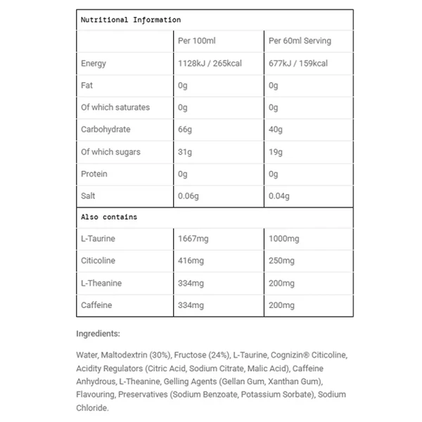 BETA FUEL + Nootropics Gel 60ml Apple Single