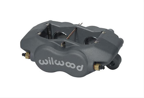 WILWOOD Brake Caliper, Forged Dynalite, 4 Piston, Aluminum, Gray Anodized, 13.06 in OD x 0.830 in Thick Rotor, 5.250 in Lug Mount, Each